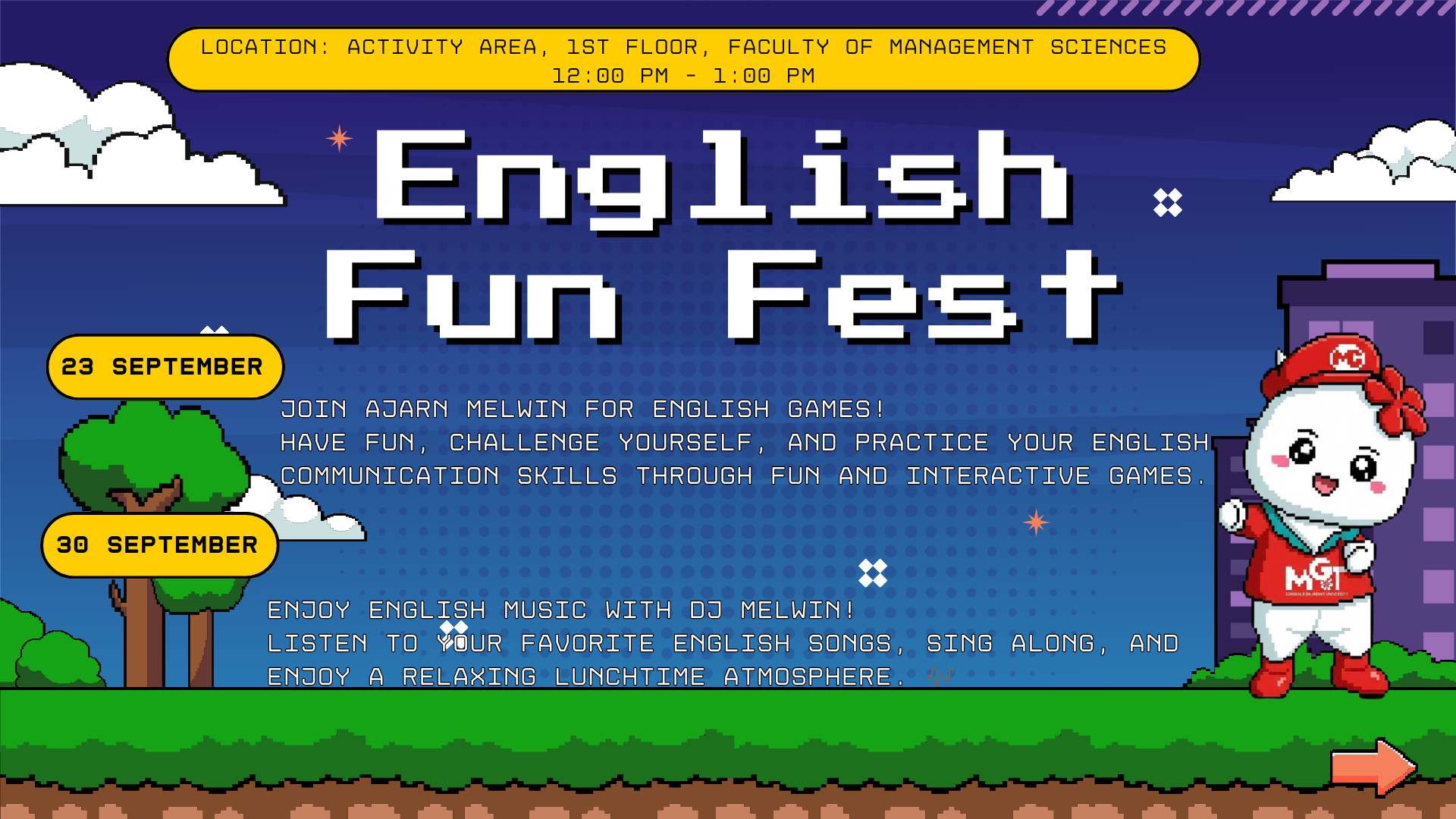 English Vibes @MGT สนุกกับภาษาอังกฤษ ผ่านเกมและเสียงเพลง!